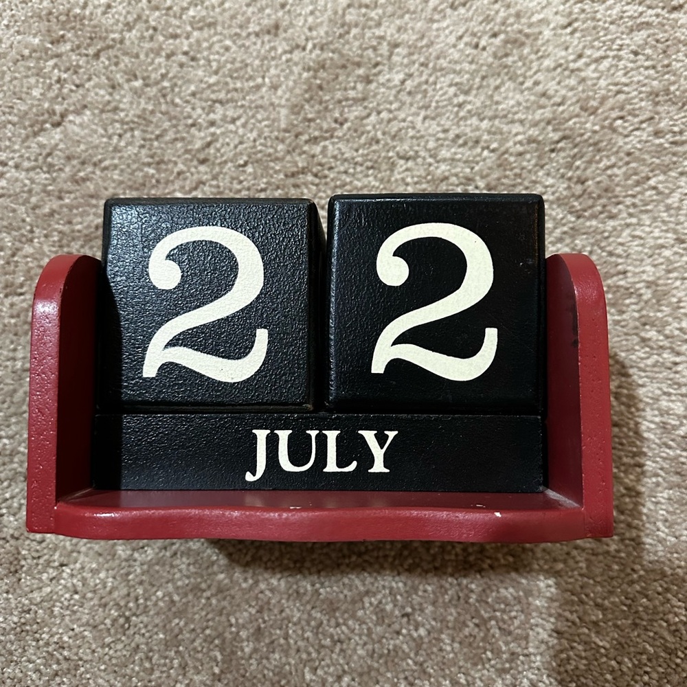 Wood Block Perpetual Calendar